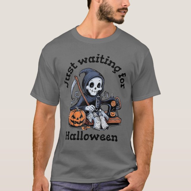 T-shirt Grim En Attendant Halloween (Devant)