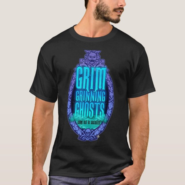 T-shirt Grim Grinning Ghost Haunted Socialize Tee for Men (Devant)