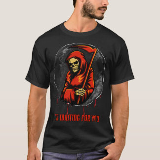 T-shirt Grim Reaper "Je t'attends" Dark Art