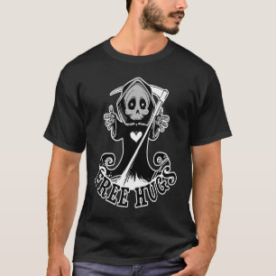 T-shirt Grim Reaper Scythe Free Hugs Halloween Illustratio