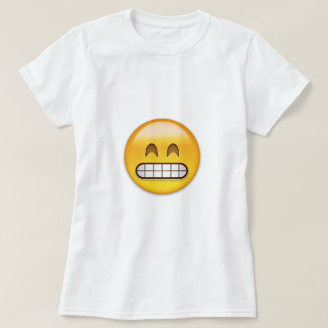 T-shirt Grimacerie du visage avec les yeux de sourire (Design devant)