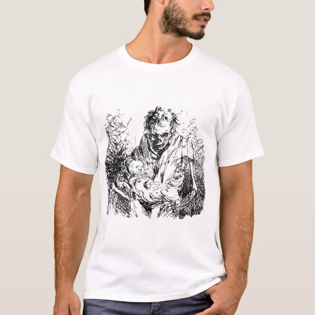 T-shirt Grimm Reaper Squelette de mort bébé Horreur abstra (Devant)