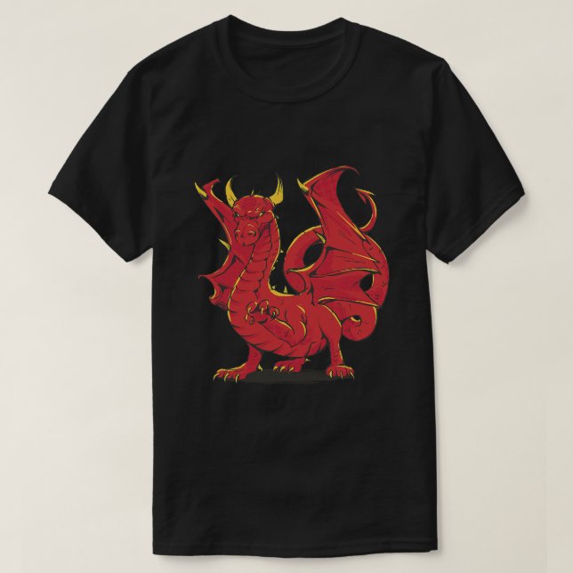 T-shirt Grimmy Red Dragon Chinois Rouge (Design devant)