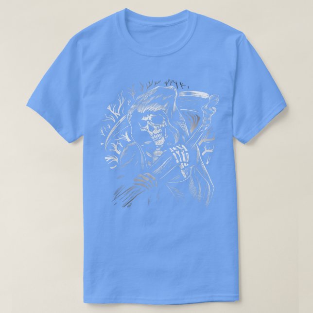 T-shirt Grimper escroquerie la mort Skeleton mort Hallowee (Design devant)