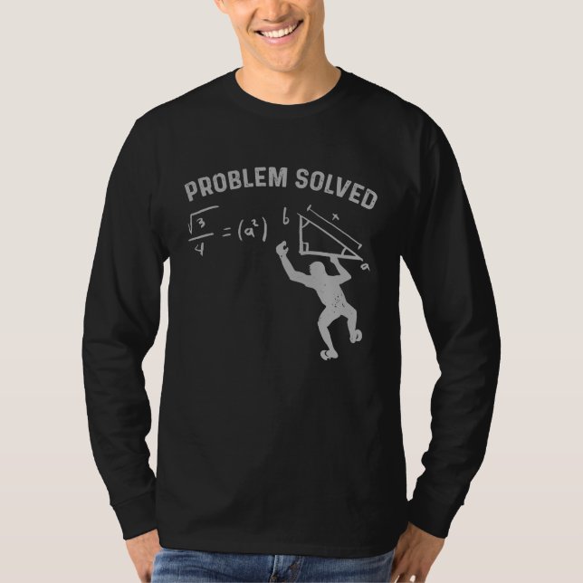 T-shirt Grimpeur de blocs Problème résolu Escalade (Devant)