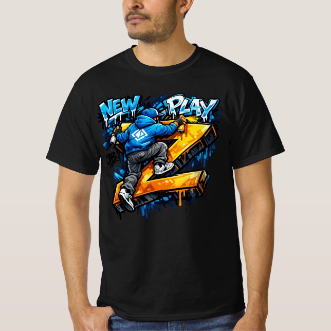 T-shirt Grimpeur de graffitis urbains Z Rue (Devant)