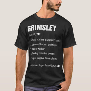 T-shirt Grimsley Name Definition Retro Family Funny 