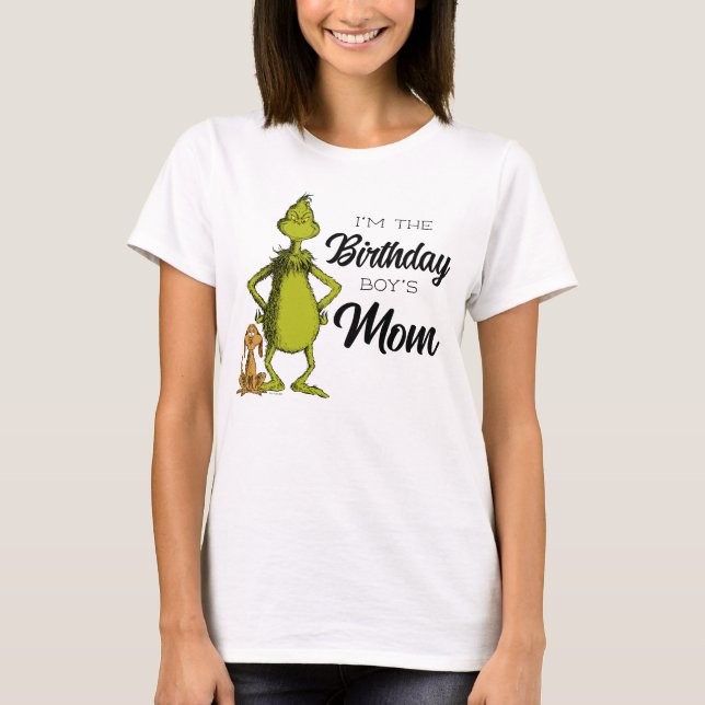 T-shirt Grinch Chalkboard Anniversaire Maman du garçon (Devant)