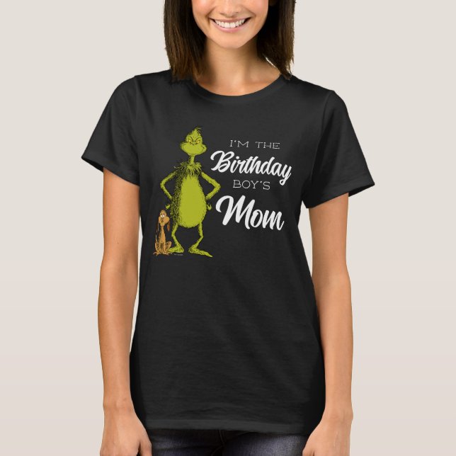 T-shirt Grinch Chalkboard Anniversaire Maman du garçon (Devant)