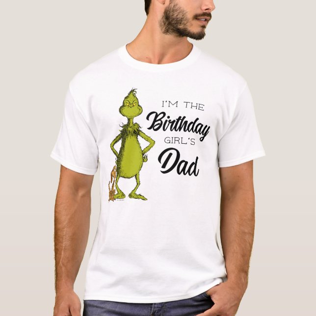 T-shirt Grinch Chalkboard Birthday Girl's Dad (Devant)