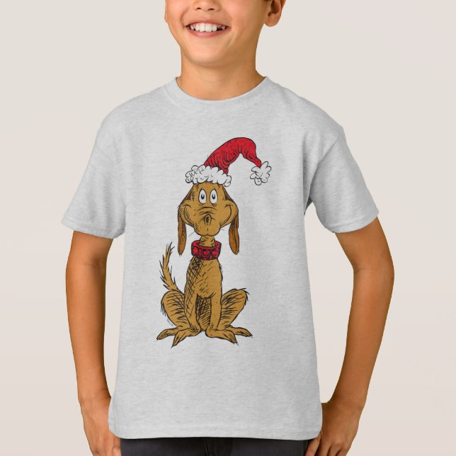 T-shirt Grinch classique | Max - Santa Hat (Devant)