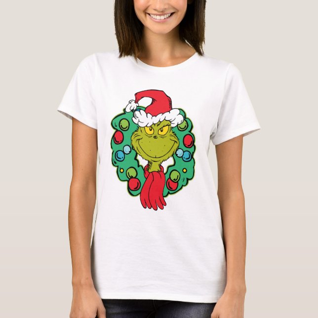T-shirt Grinch | Couronne de Noël (Devant)