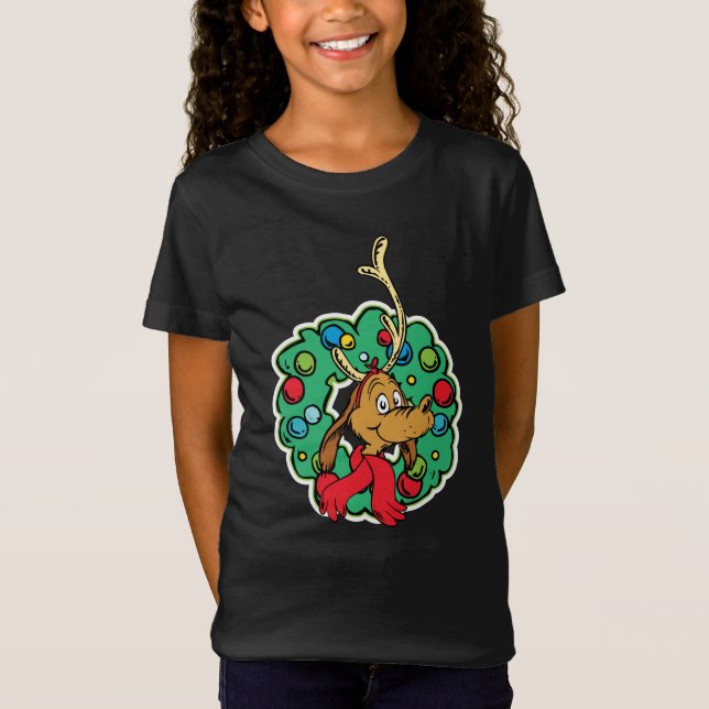 T-Shirt Grinch | Couronne de Noël de Max (Devant)