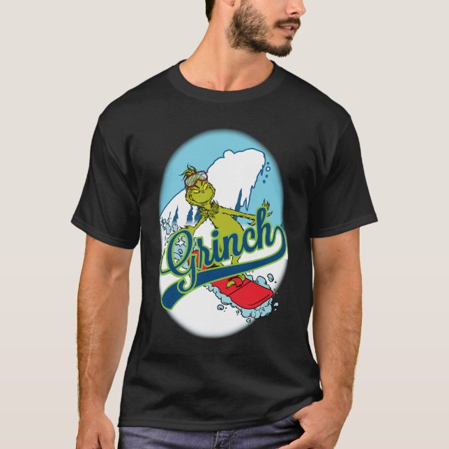 T-shirt Grinch en snowboard (Devant)