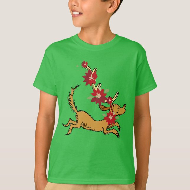 T-shirt Grinch | Max Poinsettia de Noël (Devant)