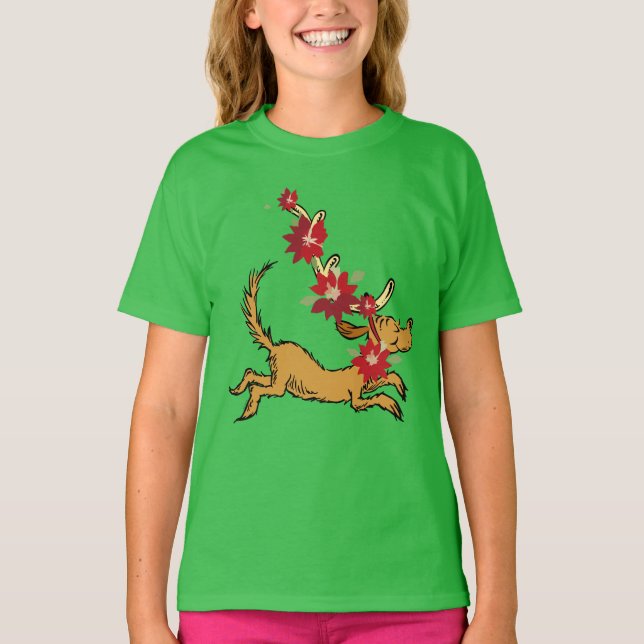 T-shirt Grinch | Max Pointsettia de Noël (Devant)