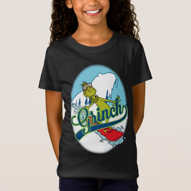 T-Shirt Grinch Snowboarding (Devant)