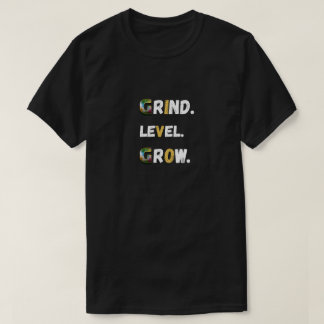 T-shirt Grind Level Grow Gamer Motivation Tee