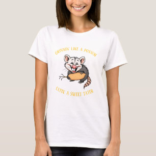 T-shirt Grinnin' comme un possum mange un tatouage doux