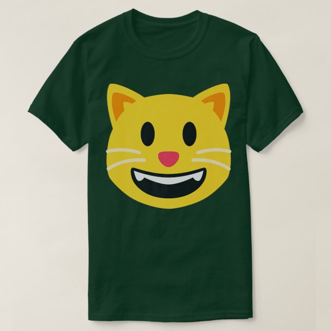 T-shirt Grinning Cat Emoticon heureux sourire Visage Premi (Design devant)