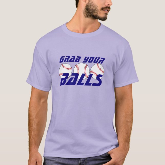 T-shirt "Grippage drôle vos boules" avec des base-ball (Devant)