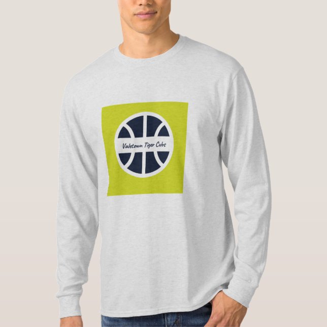 T-Shirt gris à manches longues avec design sportif (Devant)