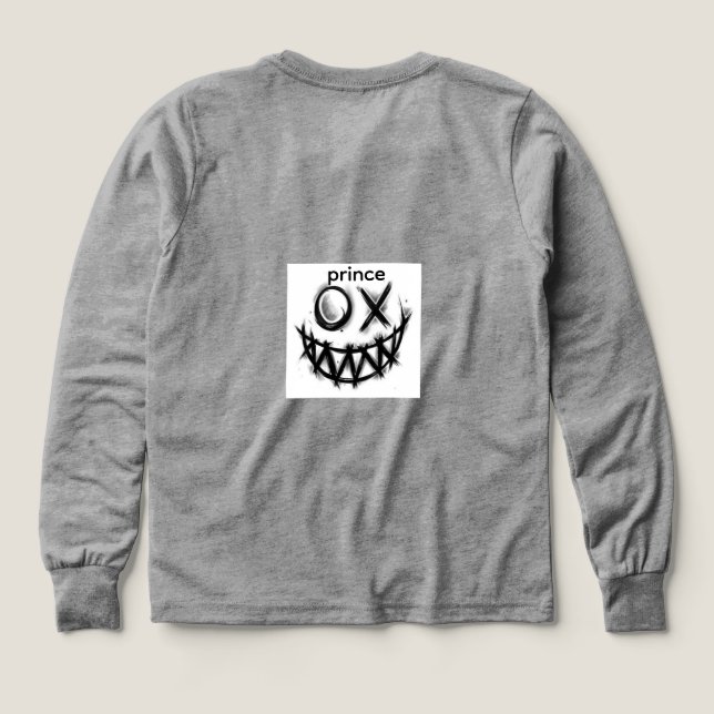 t-shirt gris à manches longues avec motif (Motif dos)