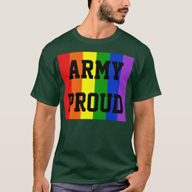 T-shirt gris arc-en-ciel de l'armée (Devant)