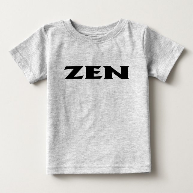 T-shirt gris bébé noir zen (Devant)