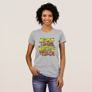 T-shirt gris clair "Fun Times With Friends" pour f
