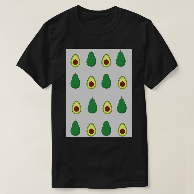 T-shirt gris clair motif Avocado (Design devant)