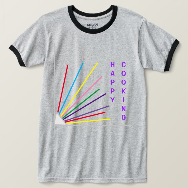 T-shirt gris Cook de la Saint-Valentin (Design devant)