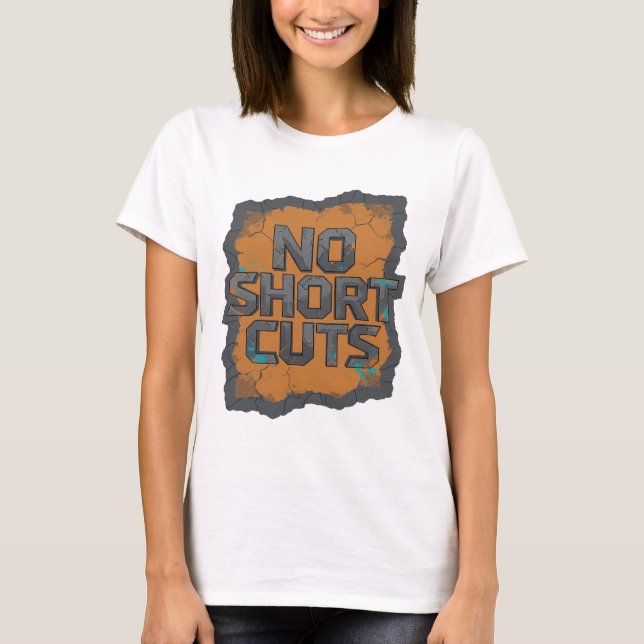 T-shirt Gris Cool NO RACCourcis Texte 3D Art (Devant)