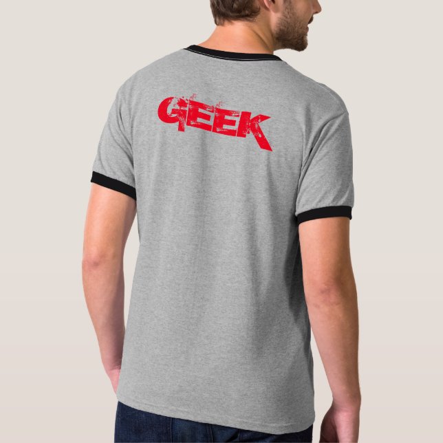 T-shirt Gris de club de geek (Dos)