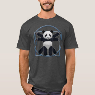 T-shirt gris de panda de Vitruvian des hommes