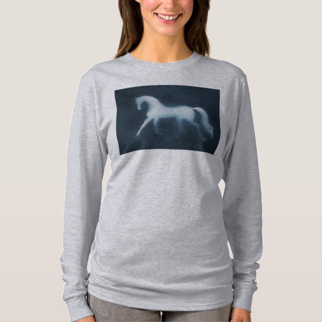 T-shirt Gris de Shilhouette de cheval outre du sweatshirt (Devant)