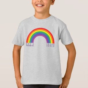 T-shirt gris du garçon Arc-en-ciel Jésus sauve