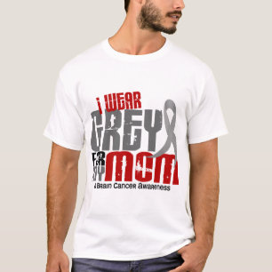T-shirt Gris d'usage du cancer du cerveau I pour ma maman