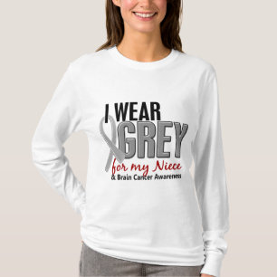 T-shirt Gris d'usage du CANCER DU CERVEAU I pour ma nièce