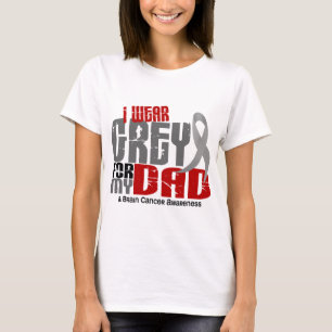 T-shirt Gris d'usage du cancer du cerveau I pour mon papa