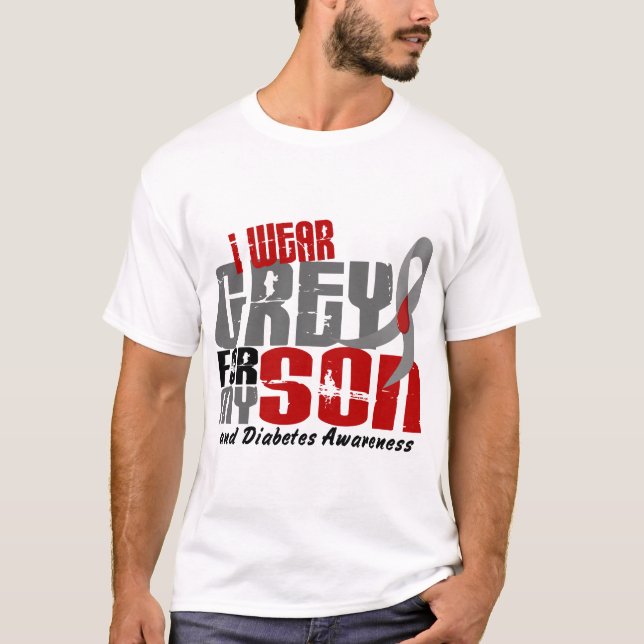 T-shirt GRIS d'USAGE du diabète I POUR MON FILS 6,2 (Devant)