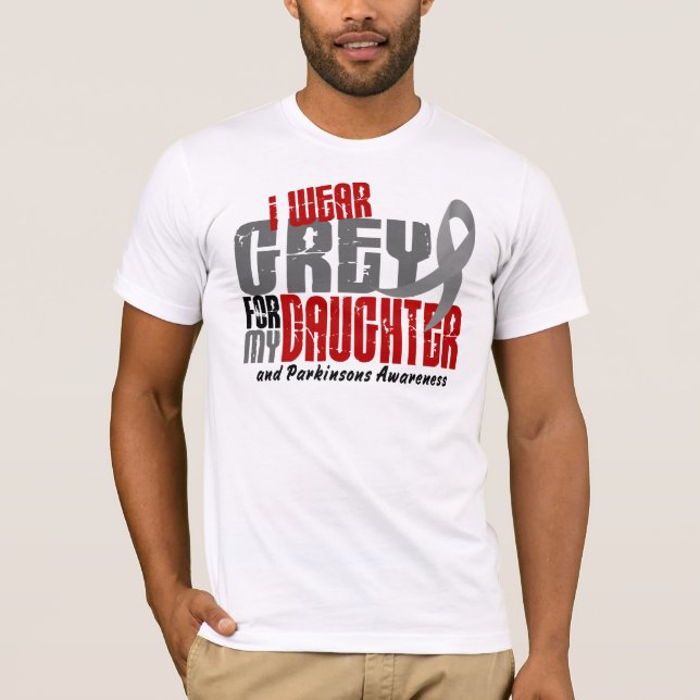 T-shirt GRIS d'USAGE du :maladie de Parkinson I POUR MA (Devant)