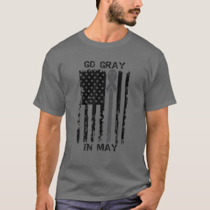 T-shirt Gris En Mai Ruban De Sensibilisation Au Gris (Tume