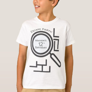 T-Shirt gris et blanc pour soirée Escape Room Maze