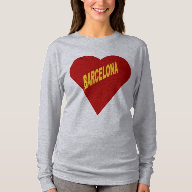 T-shirt gris femme  BARCELONA (Devant)