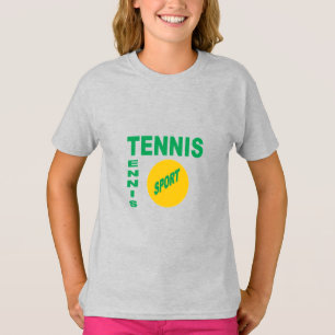 T-shirt gris filles DESIGN TENNIS SPORT