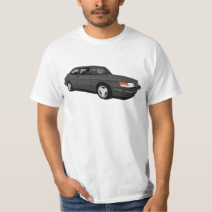 T-shirt Gris foncé SAAB 900 Turbo 16 Aero Coupé