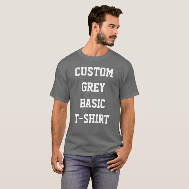T-SHIRT GRIS FOND Personnalisé Homme (Devant entier)