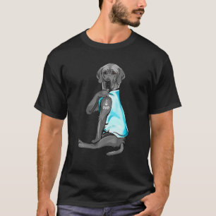 T-shirt Gris Grand Dane Tattoos I Love Papa Cadeau Amoureu