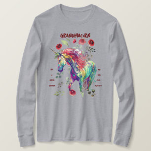 T-shirt (Gris) Grandma Unicorne